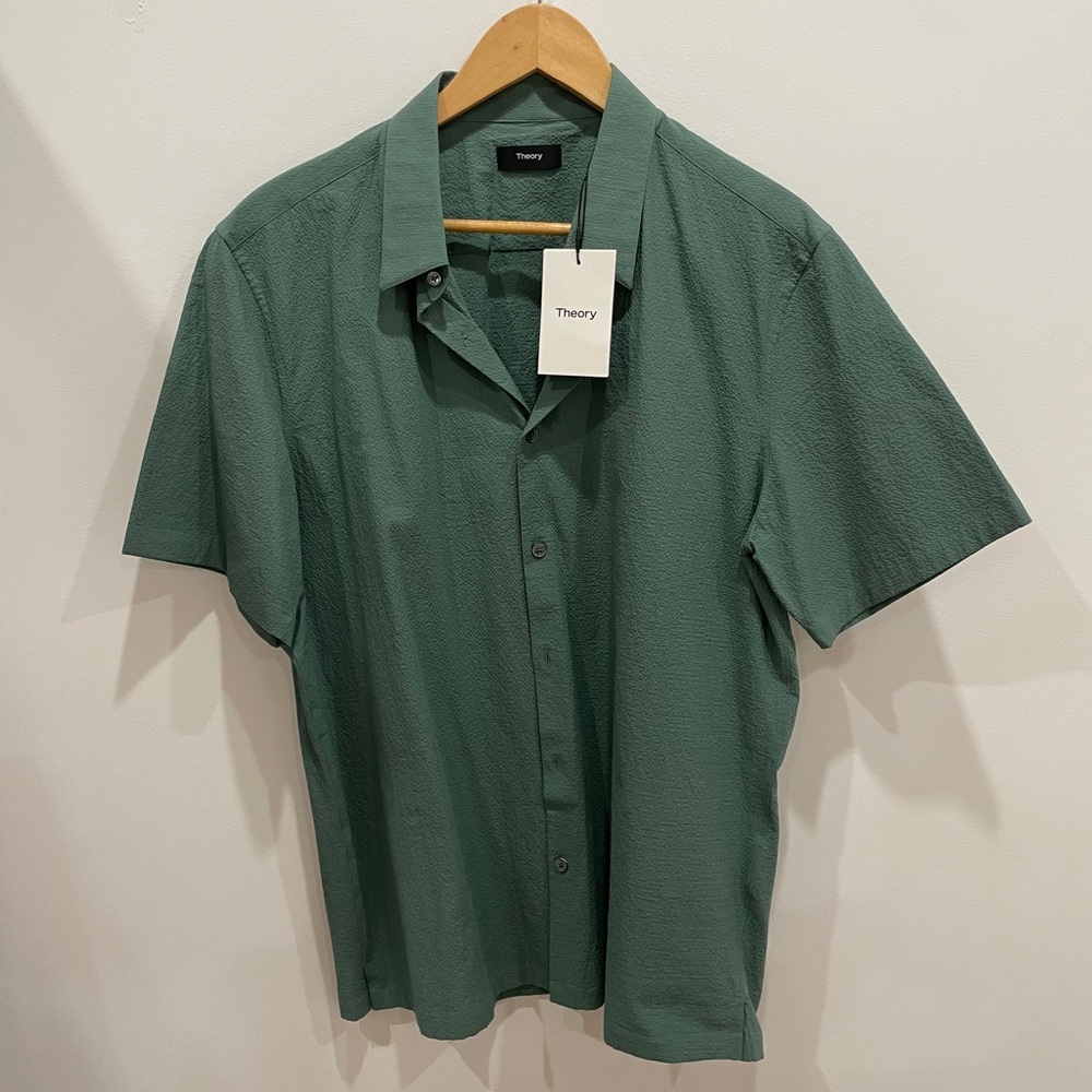 Theory Men's Irving Green Button Down Shirt